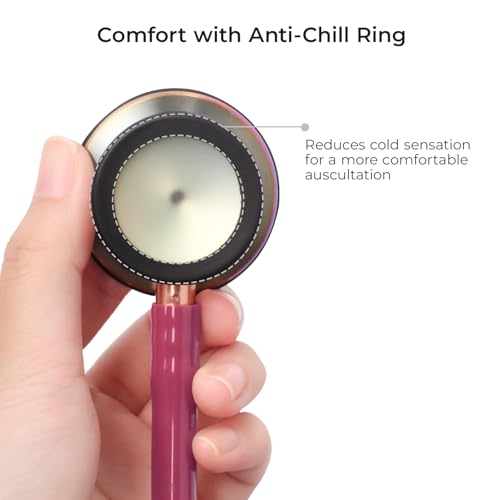 Image of Scienlodic Double-Sided Stethoscope with Ear Tips, Professional Stethoscope for Doctor Nurse Clinical Student Use, Customized Gold-Plated High-end - Wine