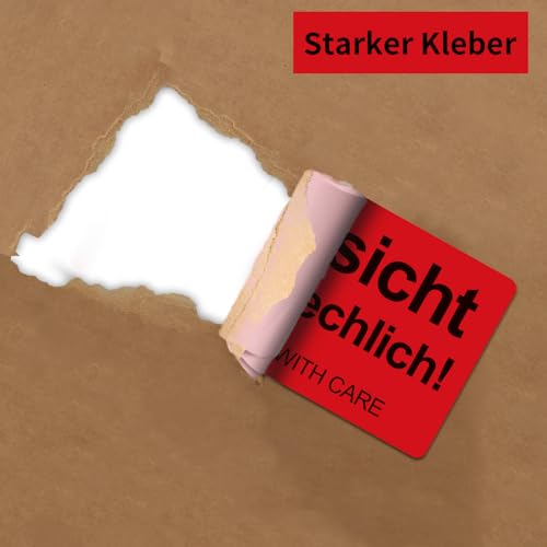 Alitamei Vorsicht zerbrechlich 500 Stück/rolle (100x50mm) Fragile Stickers Moving Warnhinweis Aufkleber für zerbrechliche Warensendungen
