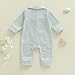 Kuriozud Baby Girl Boy Romper Pajamas Fall Winter Long Sleeve Button Down Pjs Newborn Infant Lapel Sleepwear Nightwear Clothes (Striped Green, 3-6 Months)