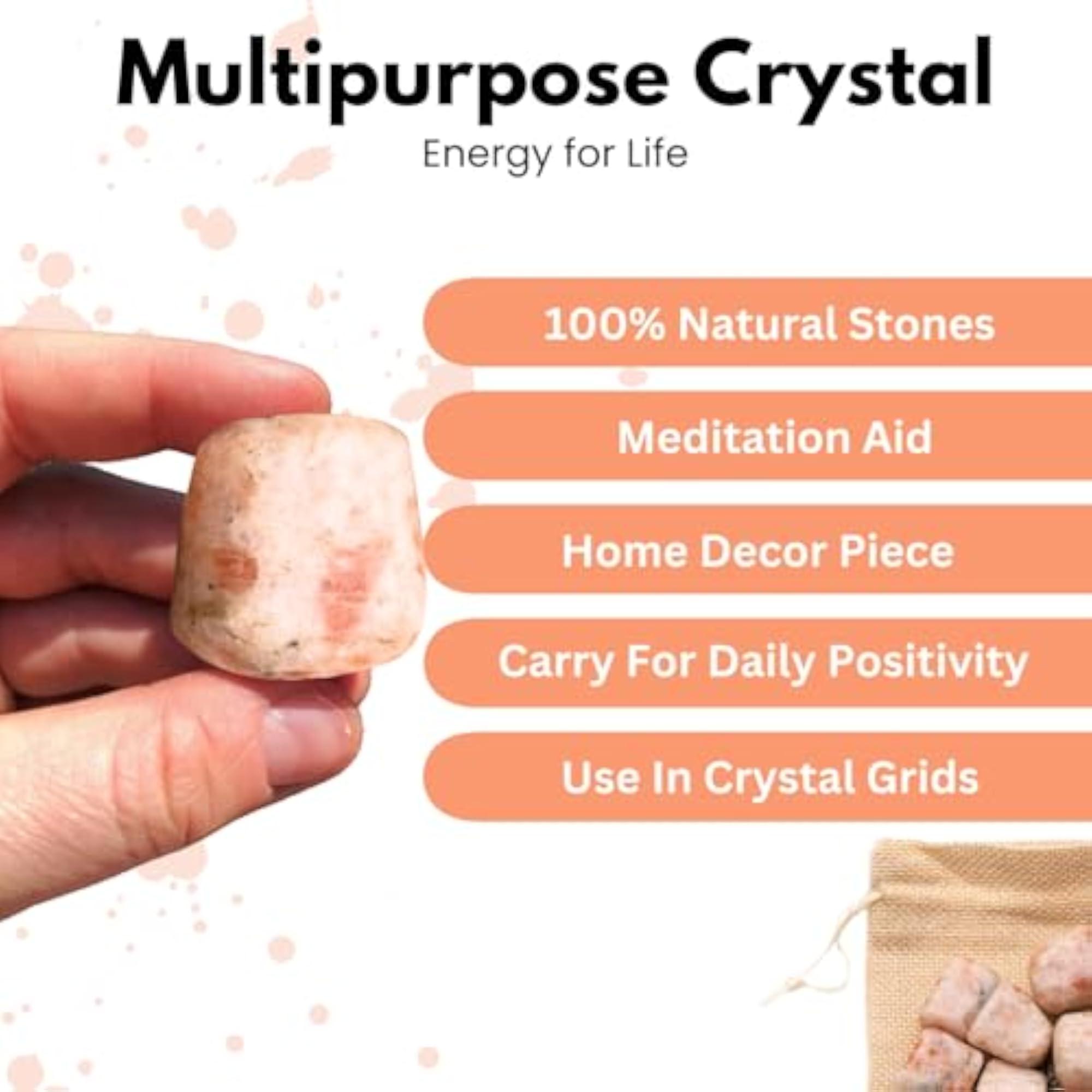 Sunstone Tumbled Pebbles for Vastu Feng Shui