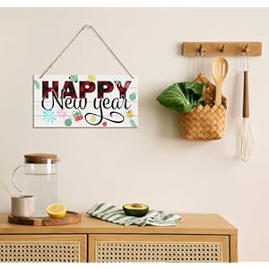 New Year Decor, Decorative Wood Hanging Wood Plaque, Wooden New Year Sign, New Year Decorations for Home Wall Door Decor, Rustic Wooden Holiday Decor, Hanging Decor With Rope, Happy New Year Sign MGB264 New Year Decor Decorative Wood Hanging Wood Plaque Wooden New Year Sign New Year Decorations for Home Wall Door Decor Rustic Wooden Holiday Decor Hanging Decor With Rope Happy New Year Sign MGB264