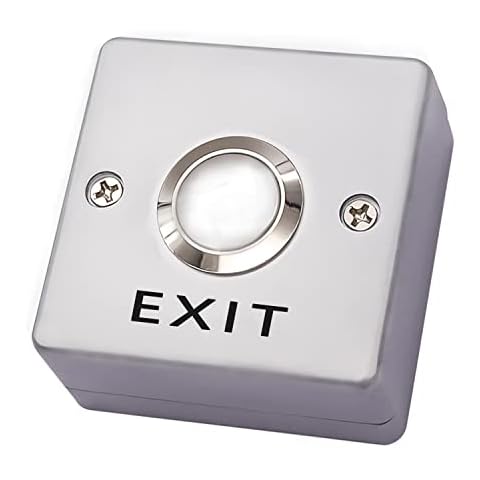 mxuteuk Door Access Control System Momentary Push Button Switch Zinc Alloy Panel Door Exit Button Push DC12V 3A G020-ZF Cover