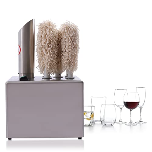 Electric Winery Wine Glass Polishing Machine, 5 Polishing Cloth Washers Commercial Glass Polisher Kit Polishing & Drying 2 in 1, Stainless Steel Glassware Polishing Machine for Bar Restaurants Hotels