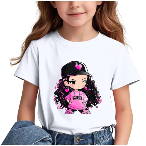 Girls' T-Shirts Short Sleeve Shirts Cool Girl Graphic Tees Summer Cotton Tshirts Crewneck Cute Tops - Main Image
