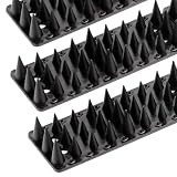 OFFO Piques pour oiseaux - Pour dissuader les pigeons - Pour éloigner les oiseaux ou les chats - Piques de clôture - 3 m de hauteur - 1,7 cm - Noir