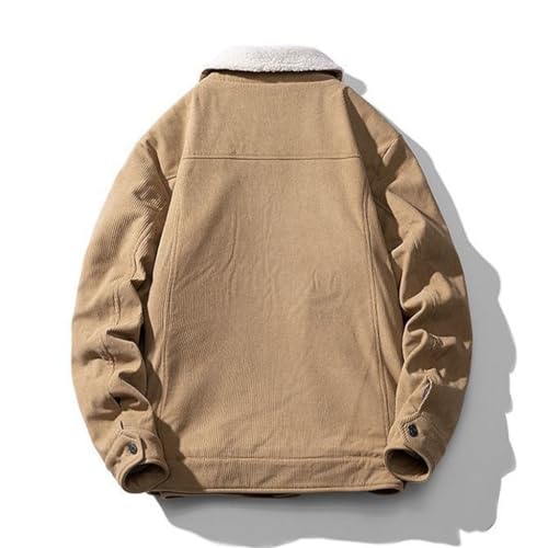 Winter Add Velvet Add Thick Coat Male Lapel Slim Youth All-Match Coat(Medium)3