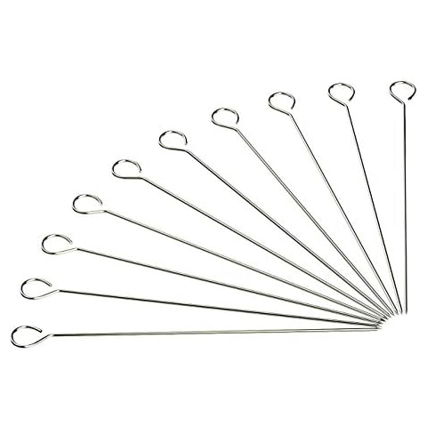 Lamapee BBQ Skewers Stainless Steel, 30cm x 10 PCS Kebab Skewers Metal Skewers for Barbecue Cover