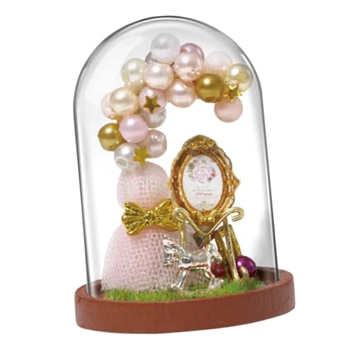 LIOOBO 実用的な手作りミニチュアハウス模型 レトロ風デスクトップ飾り インテリアクラフト も楽しめる家用おもちゃ