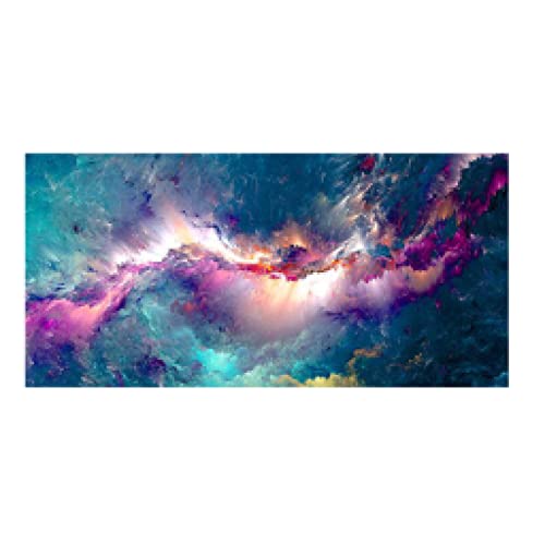 Peinture nuages colorés abstraite sur toile premium pour salon chic