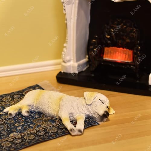 iLAND Miniature Dollhouse Accessories Vintage of Carpet for Dollhouse Furniture on 1/12 Scale and 3” - 12” Dolls, Woven Dollhouse Rugs 6” x 3.8”(2pcs Brilliance)