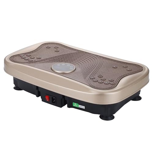 Plataforma Vibratoria para Quemar Grasa con 120 Velocidades y Motor de 200 W - Silenciosa para Uso en Casa o Oficina, Diseño Plegable y Portátil que Trabaja Abdomen y Muslos, Entrenamiento Completo para Madres Ocupadas y Principiantes, Dorada miniatura 6