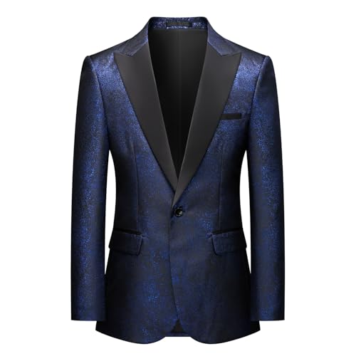 Men's Floral Tuxedo Jacket Paisley Peaked Lapel Slim Fit Stylish Blazer Jacket for Dinner,Prom,Wedding