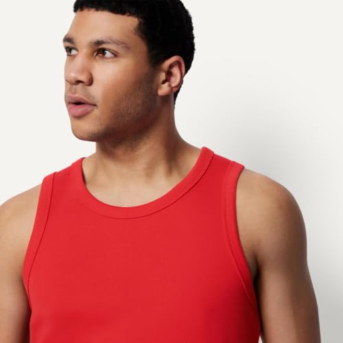 Amazon Essentials Herren Slim-Fit-Tanktop Mit Rippstrick, 2er-Pack, Rot/Dunkles Burgunderrot, XL – Ansicht 3
