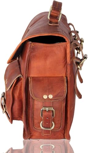 Bolsa lateral para moto de cuero marrón 2 unidades miniatura 5