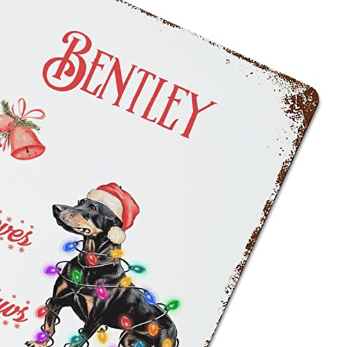 Believe In Santa Paw Tin Signs Merry Christmas Dogs Cats Paw Tin Plaque Plate Retro Vintage Metal Signs Customized Outdoor Vintage Wall Decor Art 12"X16" #TOP5