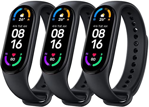 Ventdest Correa para Xiaomi Mi Band 6 / Mi Band 5 / Mi Band 7 /Amazfit Band 5, Coloridos Suave Silicona Pulseras de Repuesto para Xiaomi Mi Band 7/6/5/ Amazfit Band 5 (Negro) Cover