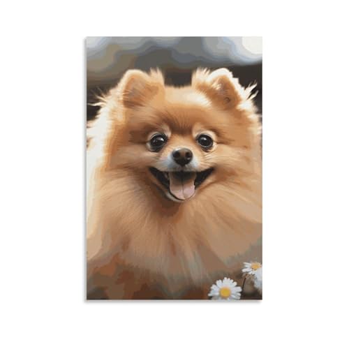 Chien de Poméranie sur toile pour célébrer la tendresse dans votre maison