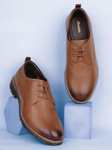 Image of Bata Knox Derby, Men's Tan Formal Derby Shoes