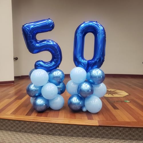 Image of Number Balloons Dark Blue 24 Balloon 40 inch for 24 42 Birthday Decorations | Saturated Color, Large 40 in, With Inflation Straw & Hanging Hole, Great for Men's Party, Back-To-School Season, Pool Party