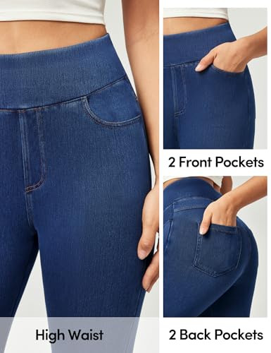 IUGA Jeggings for Women Pull On Capri Jeans Stretchy Jean Capris High Waisted Denim Capri Leggings Casual Pants with Pockets4