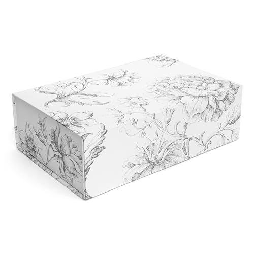Boîte cadeau de luxe Sorarto en argent satiné au design floral raffiné