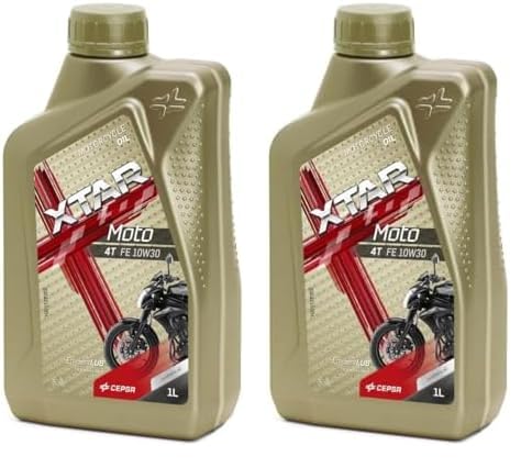 Cepsa XTAR Moto 4T FE 10W30 (1L) Lubricante sintético multigrado para Motos de 4T (Paquete de 2)