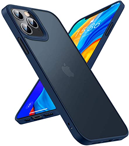 Image of Pikkme Back Cover | Defender Series | Shockproof | Full Camera & Drop Down Protection | Raised Edges | Super Soft-Touch | Bumper Case for iPhone 13 Pro Max (Blue)