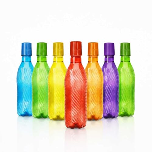 Image of RED WIND Unbreakable 1 Litre Ripple Design Water Bottles | Pack of 12 | Multicolor | Leakproof Screw Cap | BPA-Free | Bottles for Fridge, Gym, Home, Office, School and Travel