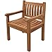 Teako Design Gartenstuhl Arezzo mit Armlehne Teak Massivholz Terrassenstuhl Balkonstuhl Teakholz wetterfest und robust
