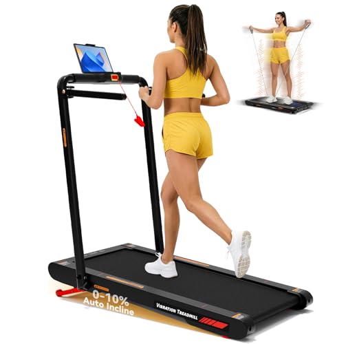 Image of Freepi Walking Vibration Pad with 10% Auto Incline,Under Desk 4 in 1 Treadmill for Home with Remote Control