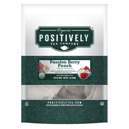 Image of Positively Tea, Organic Passion Berry Punch, 100 Ct Tea Bag Value Pack