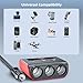 7 in 1 Cigarette Lighter Splitter, SONRU 3 Sockets Cigarette Lighter Splitter with 4 Fast Charging USB Ports, 120W 12V/24V DC Independent Power Switches & LED Voltage Display for All Car Devices