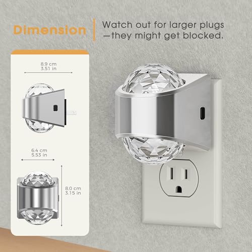 Image of Night Lights Plug into Wall, Star Projector for Bedroom, Silver Night Light Projector for Kids, 9-Color RGB Galaxy Nightlight with Dusk to Dawn Sensor for Bathroom, Home Gaming Room Decor Gifts