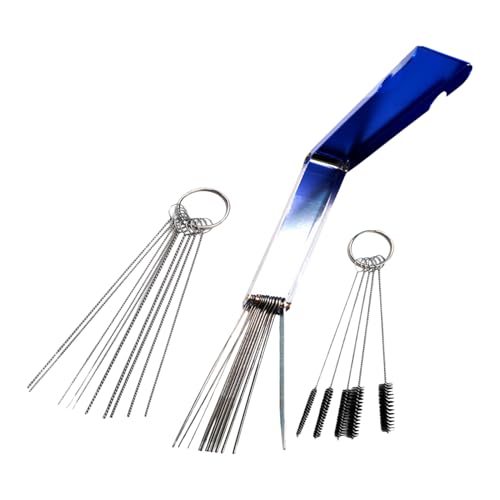 Limpiador de puntas de antorcha – Kit de herramientas multifuncionales reutilizables | Juego de limpieza de alambre colgante para motocicleta, ATV, ciclomotor, soldador, mantenimiento de carburador