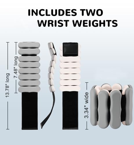 Image of Ankle & Wrist Weights for Women Men, Set of 2, 1 lb /2 lb Each | Adjustable Arm & Leg Weights, Soft Silicone Weighted Bracelet For Pilates Yoga Dance Walking Running Swimming Weight Loss