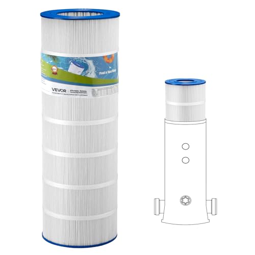 VEVOR Pool Filter Cartridge, 150 Sq. Ft Spa Hot Tub Filter Cartridge Replacement, Compatible with Pentair R173216, Pleatco PAP150, Secure for Kids & Pet, Trilobal Pleated, Easy to Clean