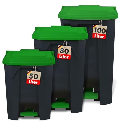 casa pura Poubelle, avec couvercle, pour cuisine et bureau, système de tri des déchets, poubelle à pédale avec mécanisme Step On, corbeille à papier Olaf...