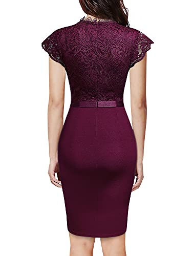 Image of Miusol Women's Retro Floral Lace Ruffle Style Cocktail Mini Dress