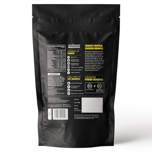 Image of COCOSUTRA Crunchy Tropical Sunshine Breakfast Granola 1 kg | made with Natural & Gluten Free ingredients | High Protein Cereal with Oats, Nuts, Seeds and Dry Fruits | Lightly sweetened with Jaggery