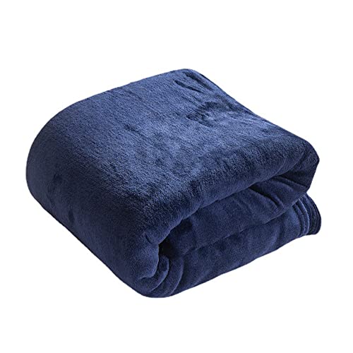 ABWXN Kuscheldecke Flauschig150x200 cm Weiche Fleecedecke Wohndecke,Mikrofaser Flanell Decke als Tagesdecke/Sofaüberwurf /Sofadecke - Blau Cover