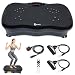 Ruication Vibration Plate Exercise Machine, Vibration Fitness Trainer with Bluetooth Speaker and Resistance Bands, Auto or Manual Speed Control, Home Exercise Equipment for Fitness Body Toning Black