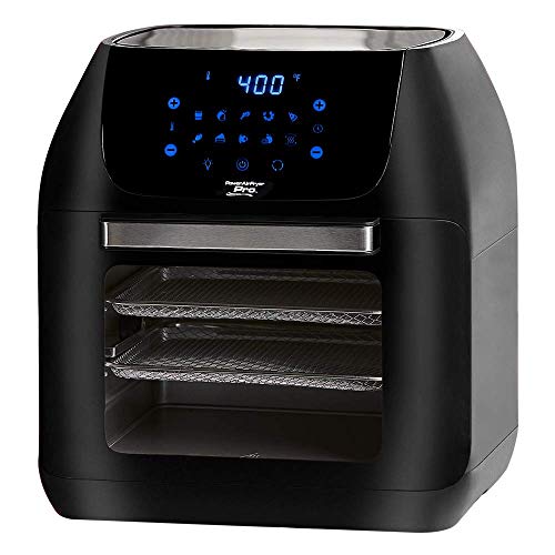 Power XL 10-in-1 1500W 6-qt Pro XLT Air Fryer Oven w/Rotisserie (Black) (Renewed)