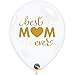 Produktbild Qualatex 11243 Simply Best Mum Ever 27,9 cm Latex Luftballons (diamantklar mit goldfarbener Tinte, 25 Stück)