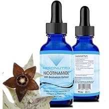 Nicotinamide with Bromelain Extract Advanced Formula 390 mg, 4 Oz Liquid, 302 Servings, Made in USA, Quick Absorption, Quality Potent Ingredients, Non-GMO, GMP Certified Facility