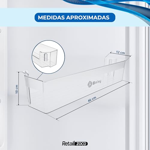 Estante Botellero Frigorífico compatible con Balay, Botellero inferior para la nevera, código original 11022295, compatible con 3KF6550MI, 3KF6551MI, 3KF6626WE, 3KF6635WI, entre otros - Imagen 4