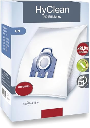 Compatible With Miele GNType Hoover Bags 4 Pack with 2 Filters C1 C2 C3