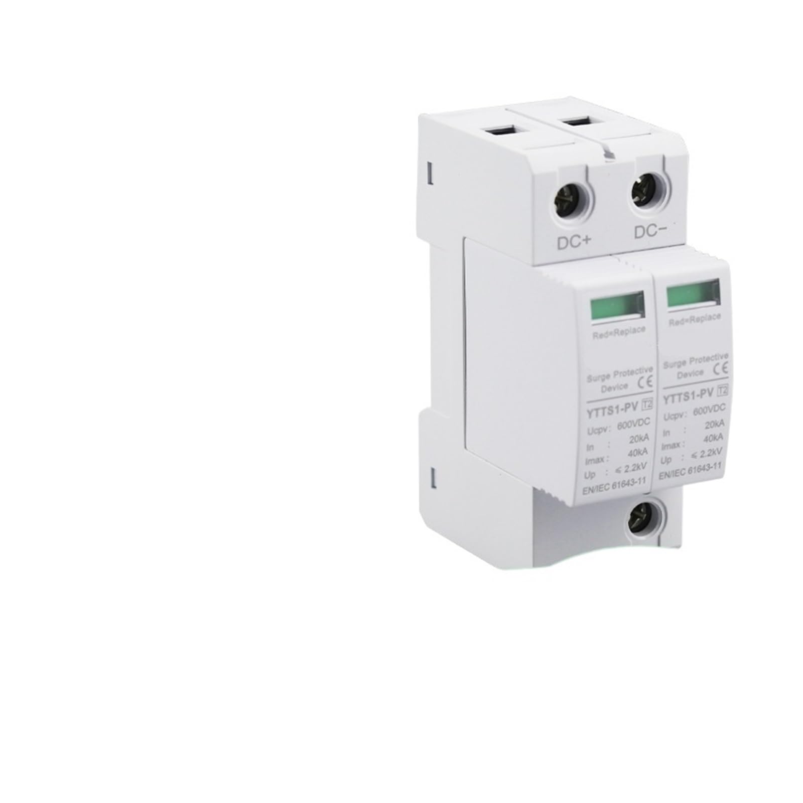 Parafoudre photovoltaïque 1000V protection solaire DC surtension rail basse tension 2P