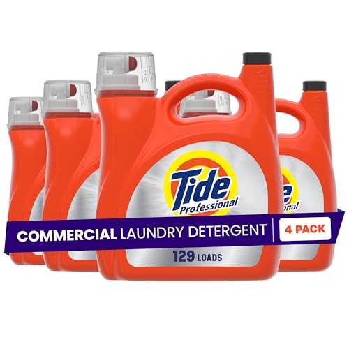 Tide PRO Laundry Detergent Liquid Bulk Removes Hotel Restaurant and Healthcare Stains in One Wash Commercial Use 129 loads 170 fl oz (Case of 4)