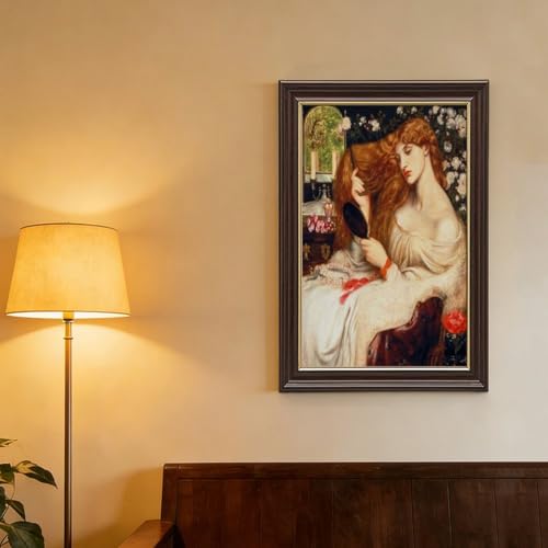Impression sur toile Lady Lilith de Rossetti Décoration Murale Salon 61x91 cm