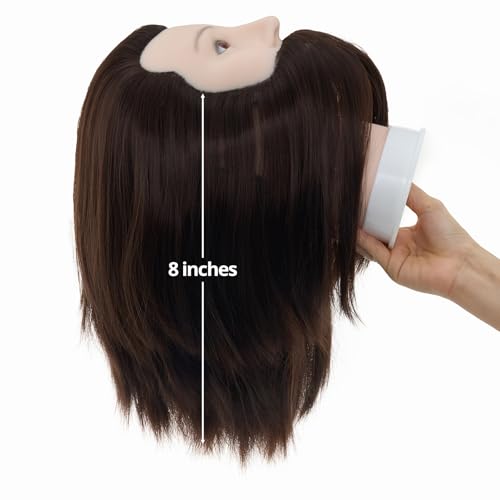 Male Mannequin Head with Hair,10" Barber Mannequin Head,Cosmetology Hairdresser Training Doll Manikin Head for Hair Styling and Practice (4# Brown) — view 3